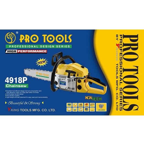 Pro Gasoline Chain Saw-18" & 22" (45 / 55 cm) - Model 4918-P
